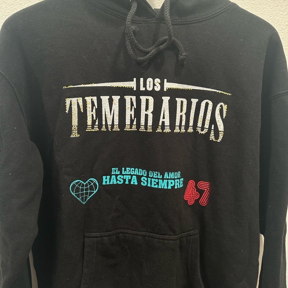 Los Temerarios Black Band Tour Hoodie Mexican Pop music Band Hispanic small - Picture 2 of 4